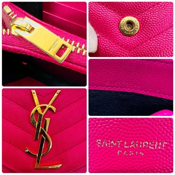 Yves Saint Laurent Fuchsia Leather Wallet - Picture 9 of 10